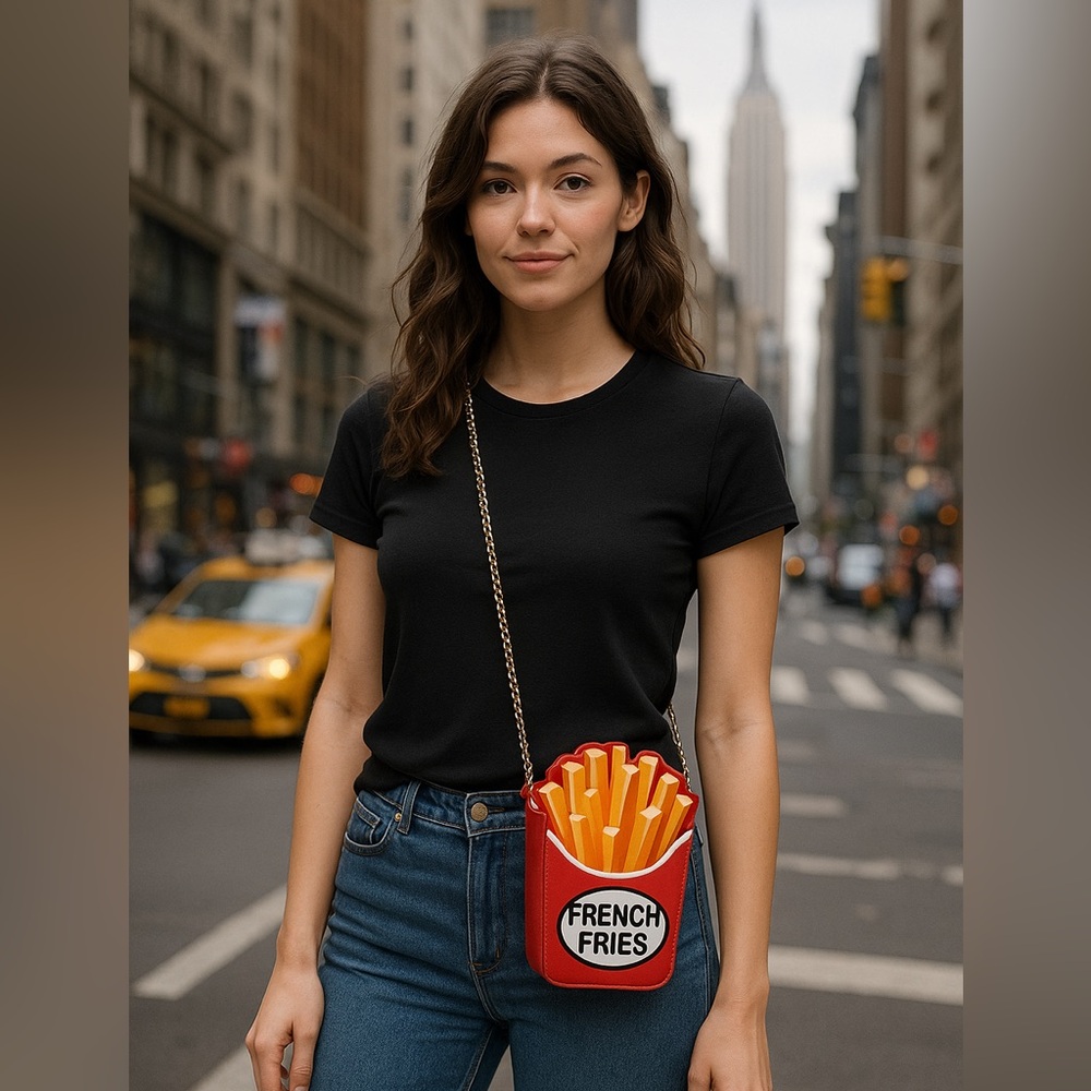 Boutique french fries crossbody bag july sale